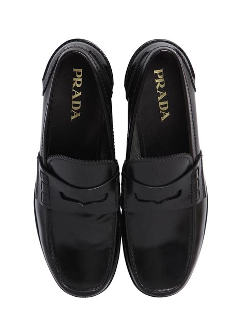 prada penny loafers men's|Prada brushed leather loafers men.